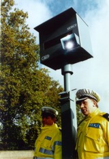 A gatso speed camera in the early 1990s